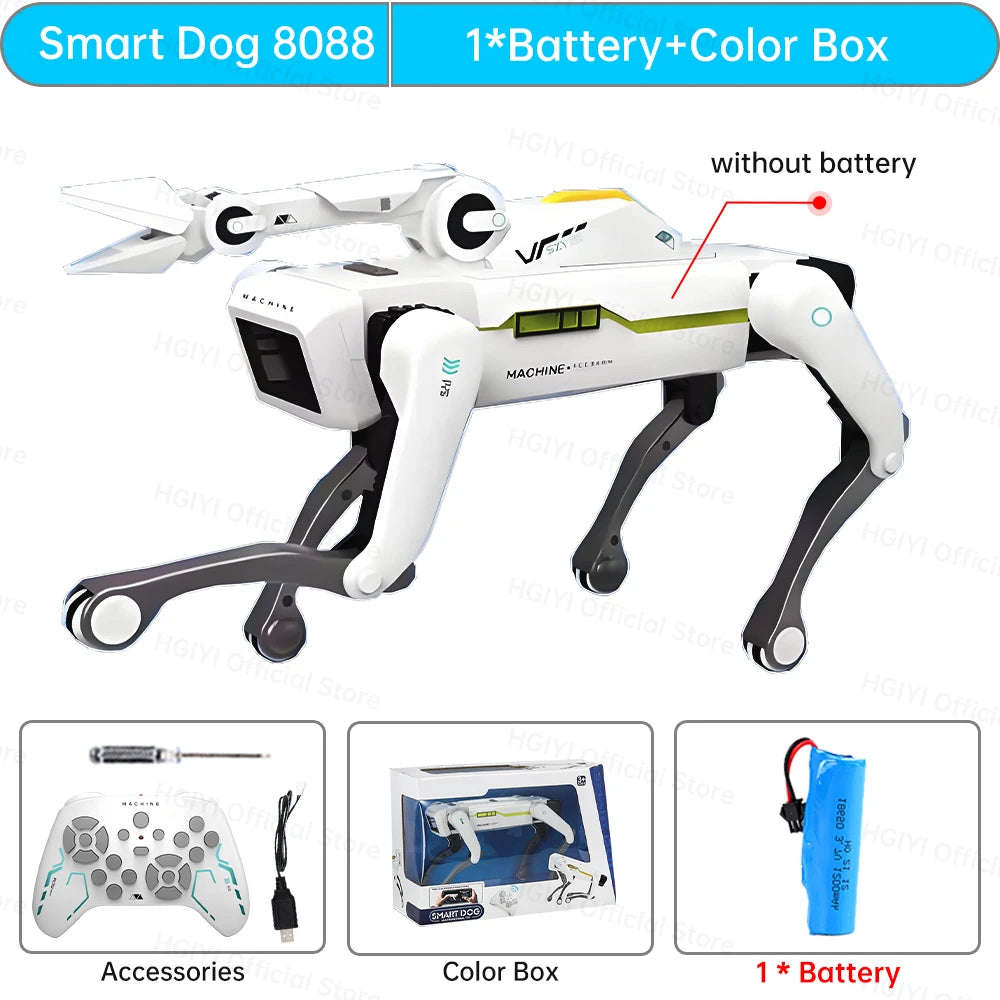 Intelligent Electric RC Robot Dog with Multifunctional Features and Turret - Educational Bionic Smart Toy Gift