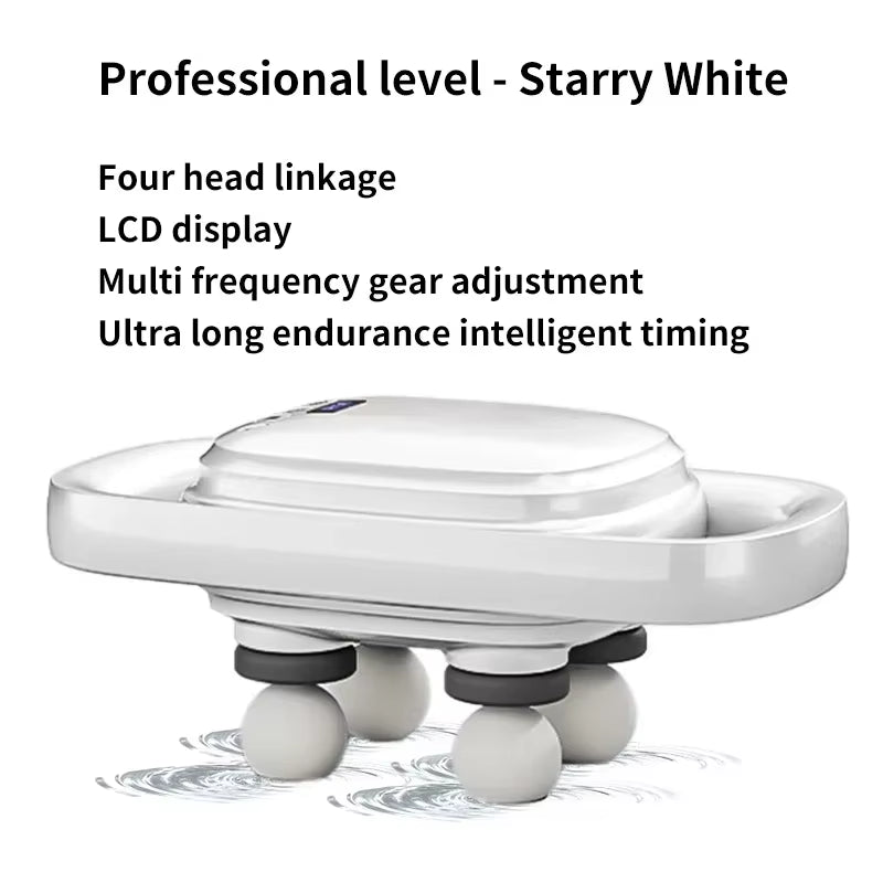 Professional Grade 4-Head Fascia Gun Wireless Handheld Automatic Massager to Relieve Muscle Soreness Dynamic Therapy Vibrator