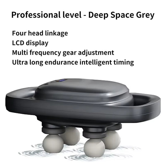 Professional Grade 4-Head Fascia Gun Wireless Handheld Automatic Massager to Relieve Muscle Soreness Dynamic Therapy Vibrator