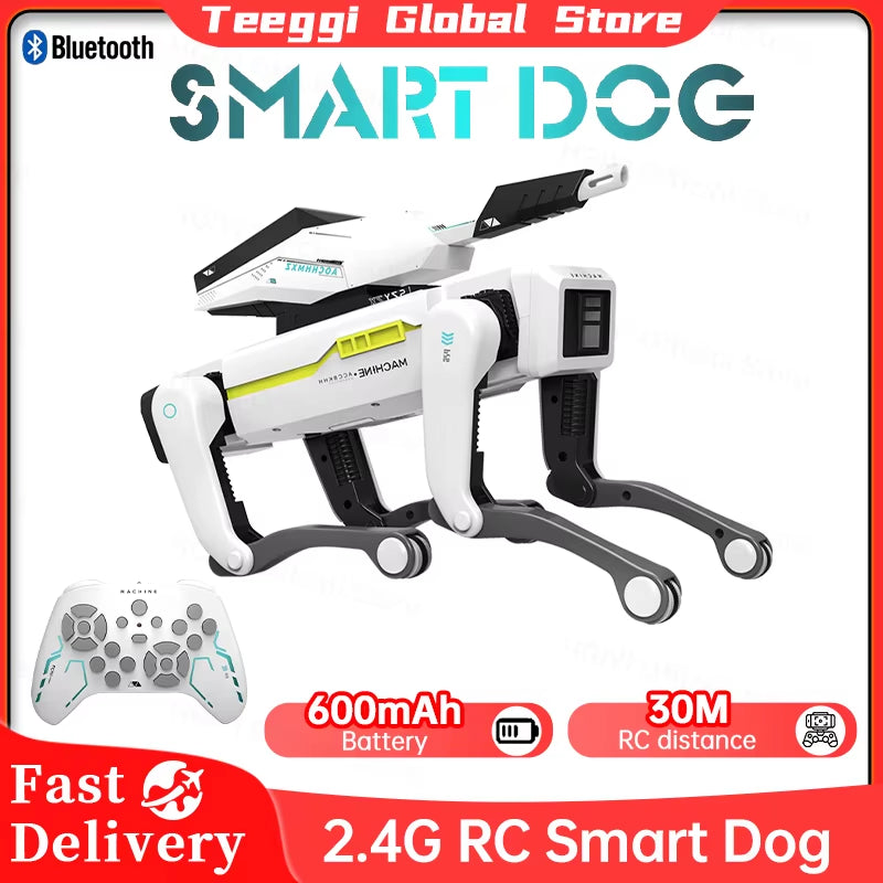Intelligent Electric RC Robot Dog with Multifunctional Features and Turret - Educational Bionic Smart Toy Gift
